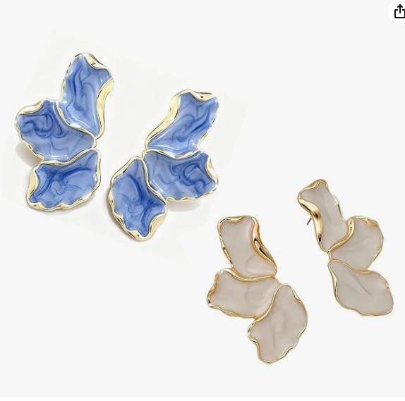 2 Pairs, Flower Earrings